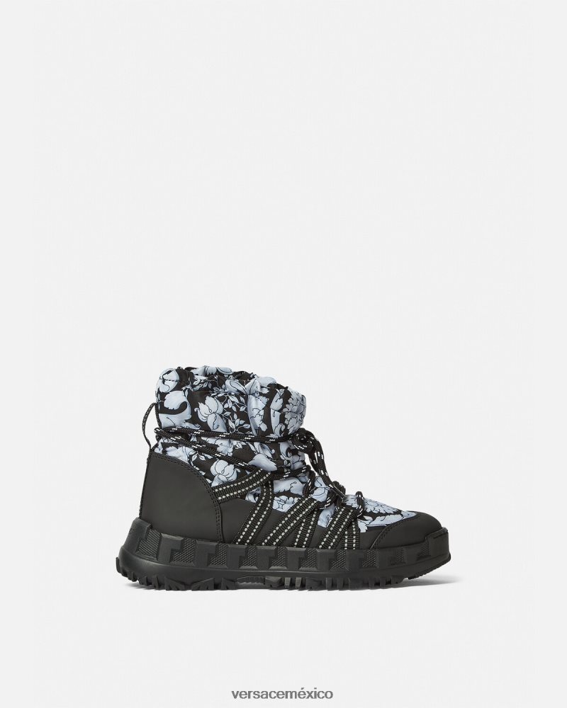 Versace botas de nieve con silueta barroca blanco negro zapato niños 84626J2034