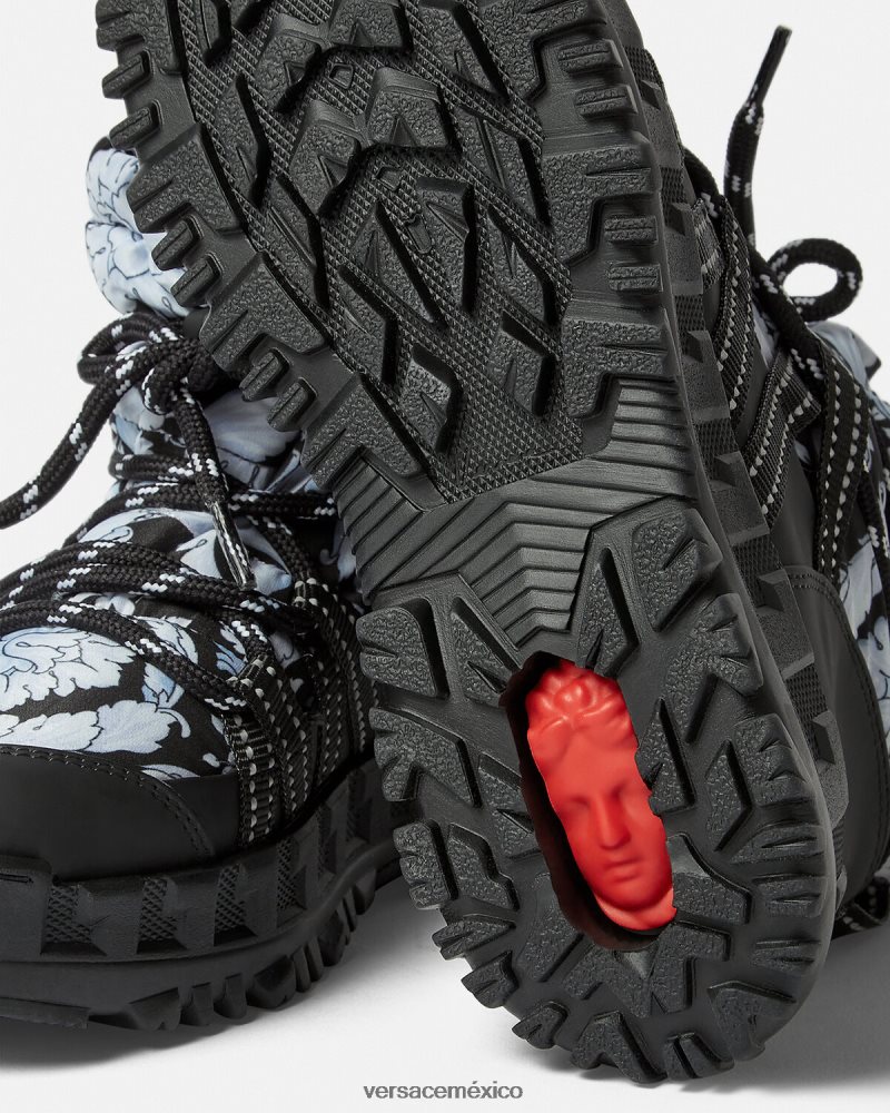 Versace botas de nieve con silueta barroca blanco negro zapato niños 84626J2034