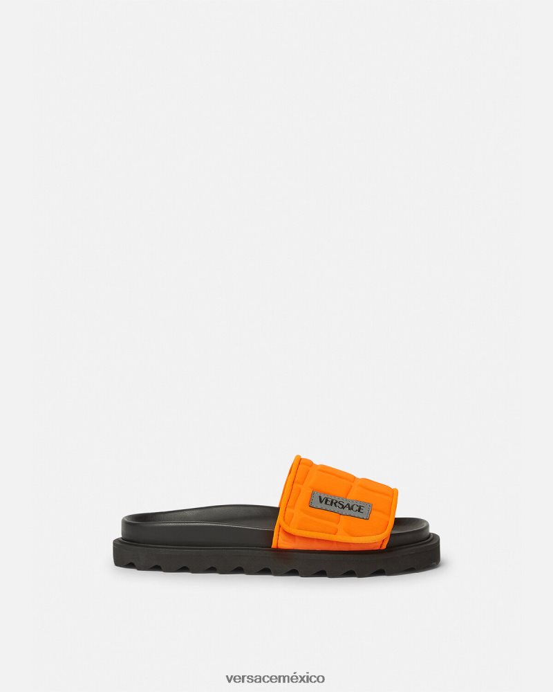 Versace diapositivas con logo reciclado naranja zapato niños 84626J2052