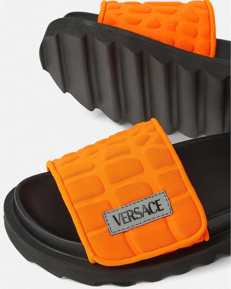 Versace diapositivas con logo reciclado naranja zapato niños 84626J2052