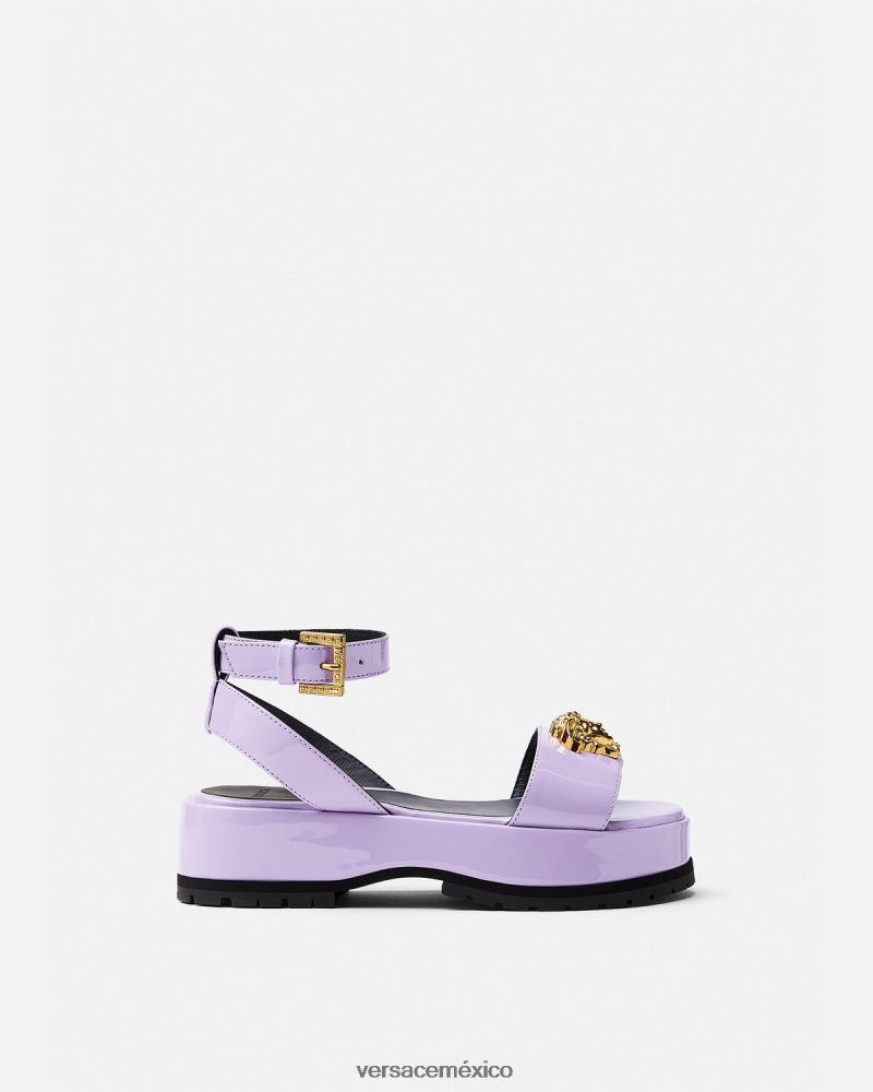 Versace sandalias con plataforma medusa lila zapato niños 84626J2043