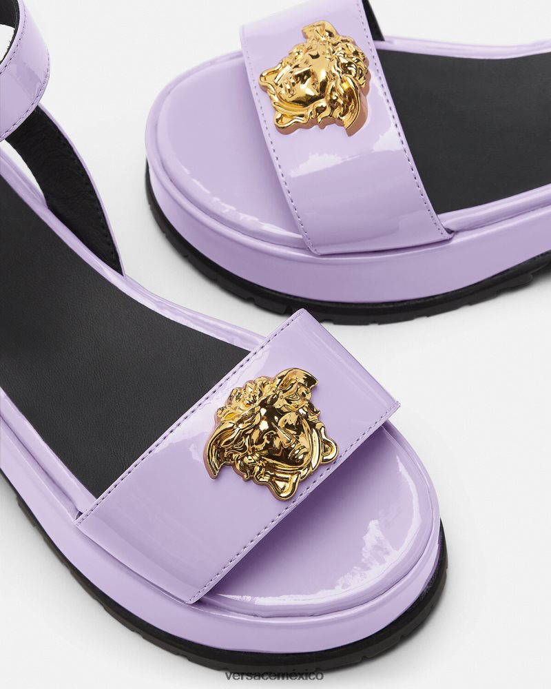 Versace sandalias con plataforma medusa lila zapato niños 84626J2043