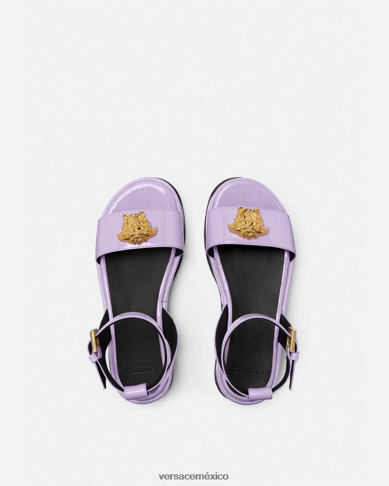 Versace sandalias con plataforma medusa lila zapato niños 84626J2043