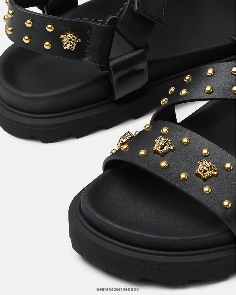 Versace sandalias con tachuelas y medusa negro zapato niños 84626J2041