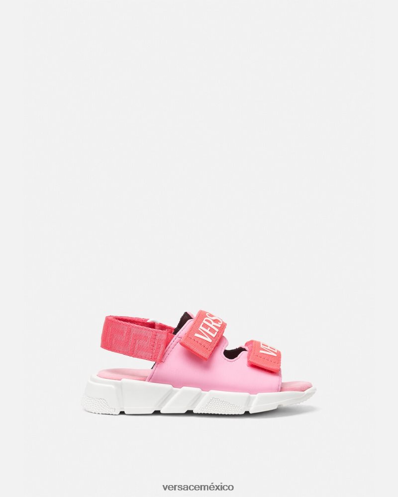Versace sandalias de bebé con logo rosa zapato niños 84626J1879