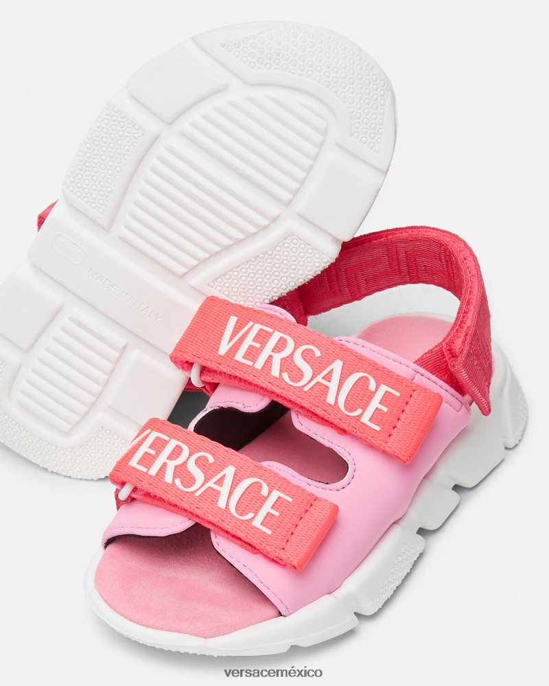 Versace sandalias de bebé con logo rosa zapato niños 84626J1879