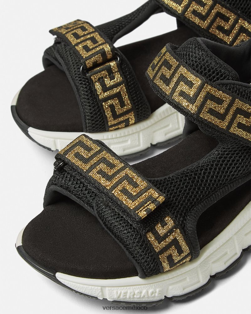Versace sandalias grecas negro zapato niños 84626J2048