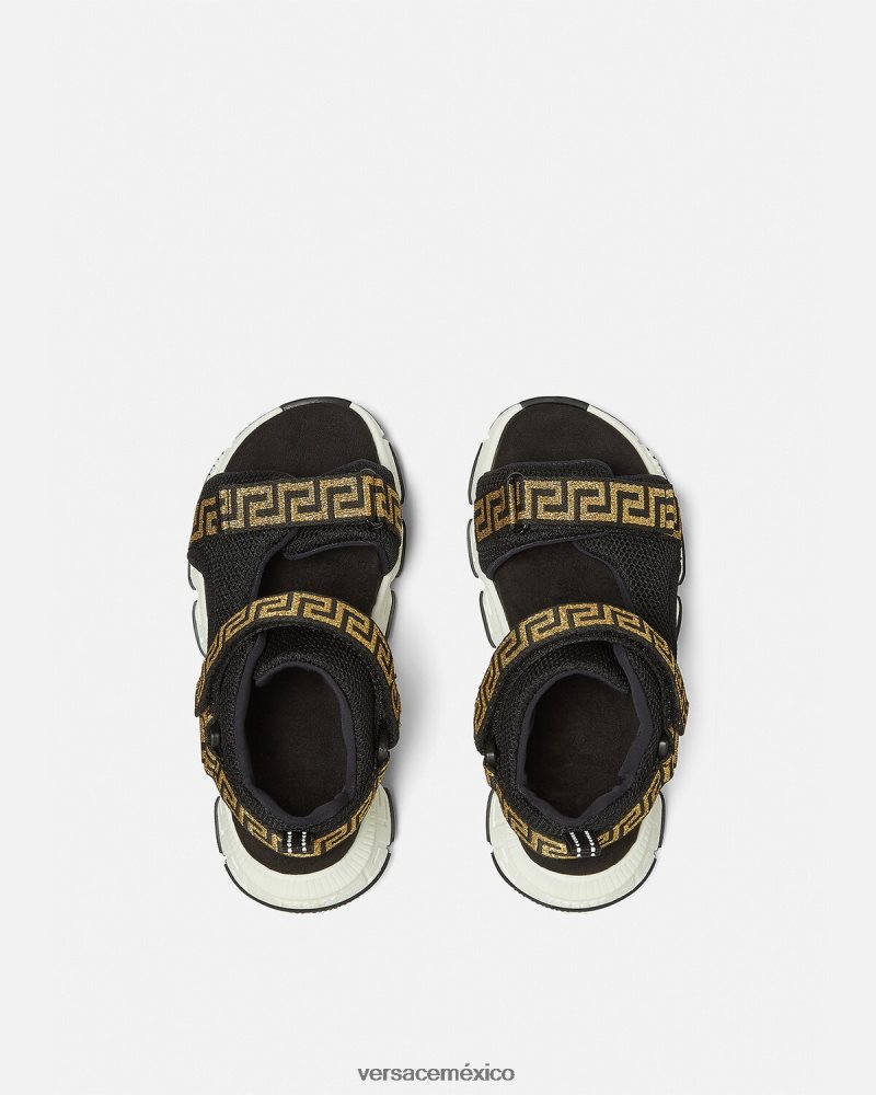 Versace sandalias grecas negro zapato niños 84626J2048