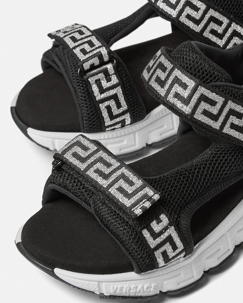 Versace sandalias grecas negro zapato niños 84626J2049