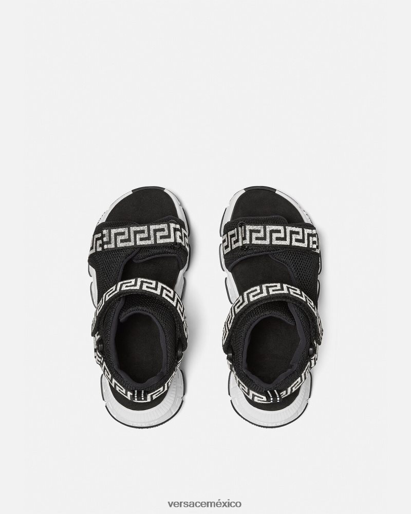 Versace sandalias grecas negro zapato niños 84626J2049