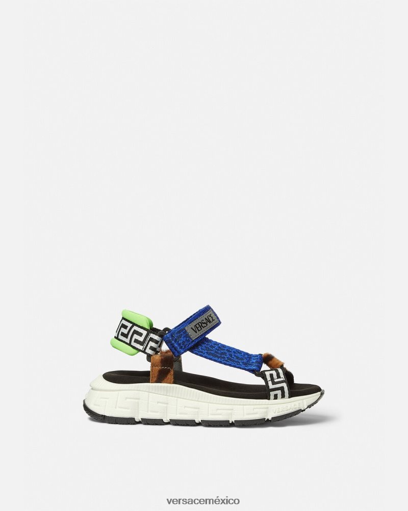 Versace sandalias upcycled trigreca azul zapato niños 84626J2055