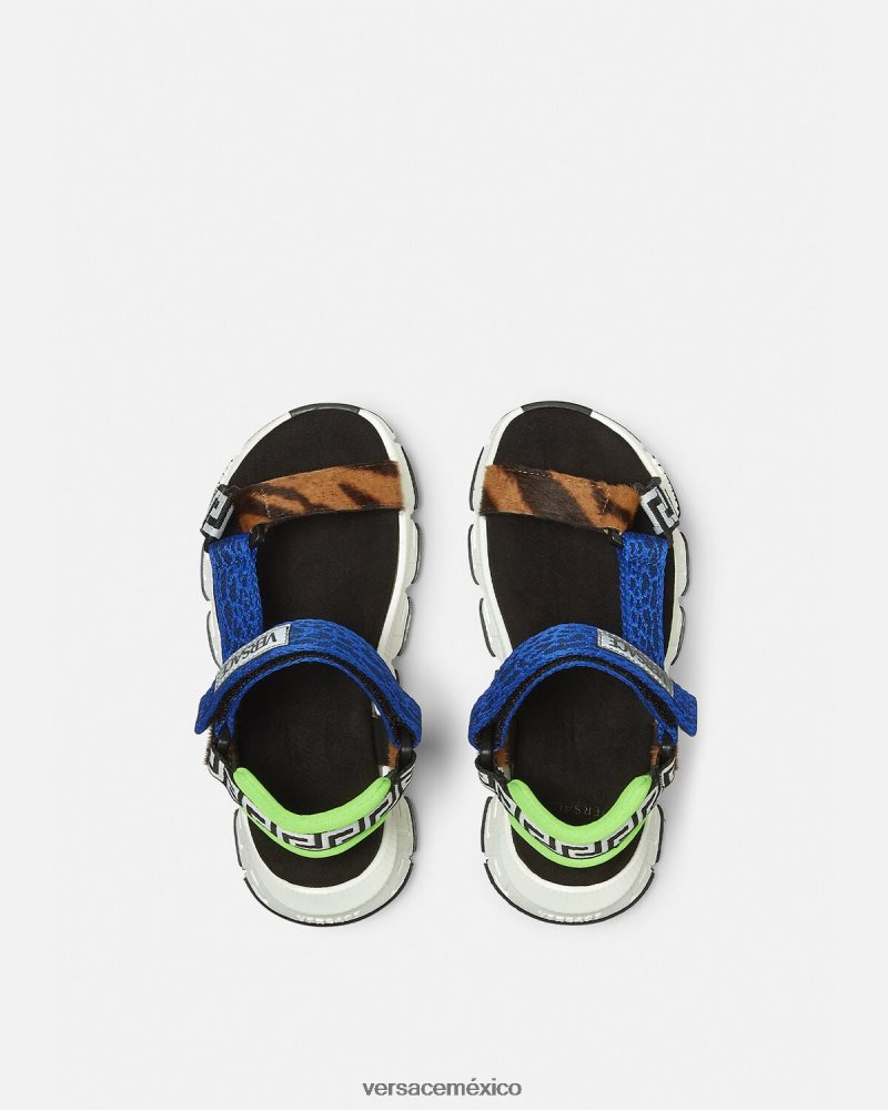 Versace sandalias upcycled trigreca azul zapato niños 84626J2055