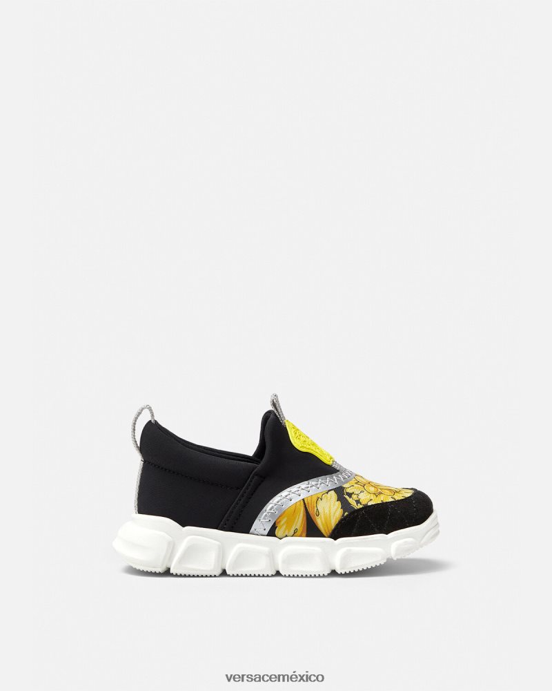Versace zapatillas barroco con medusa para bebé negro y estampado zapato niños 84626J1877