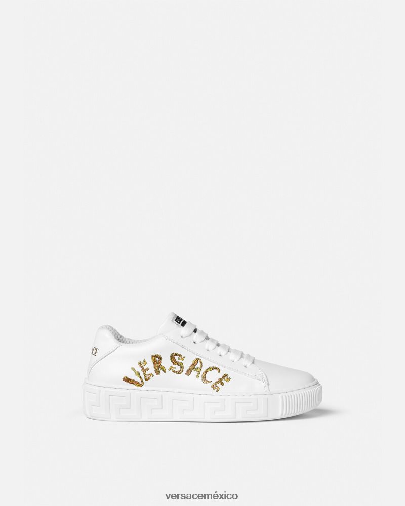 Versace zapatillas con greca barroca y concha imprimir zapato niños 84626J2027