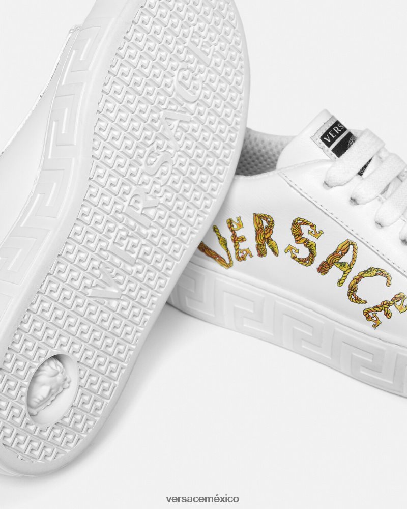 Versace zapatillas con greca barroca y concha imprimir zapato niños 84626J2027