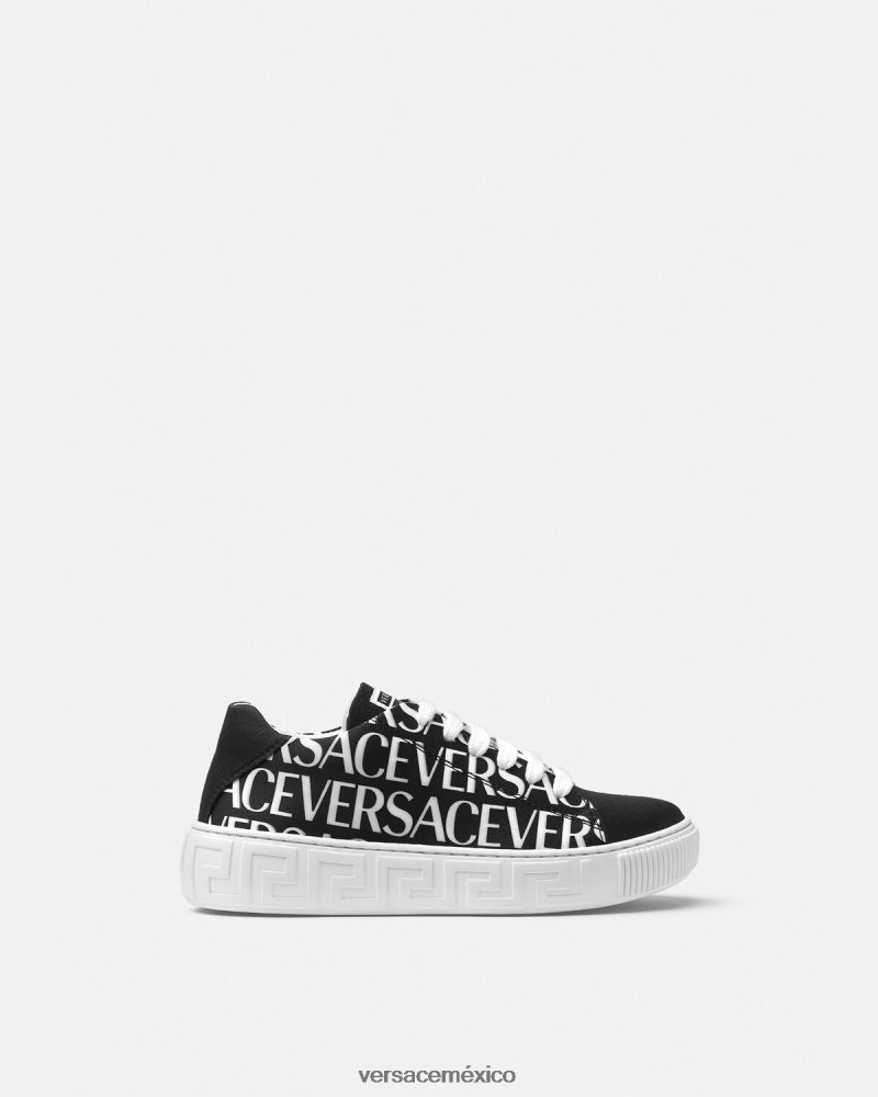 Versace zapatillas con greca en toda la prenda negro y estampado zapato niños 84626J2038