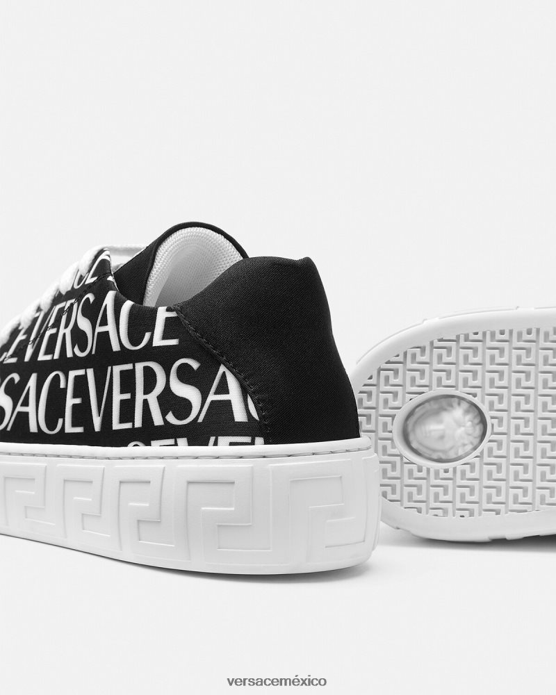 Versace zapatillas con greca en toda la prenda negro y estampado zapato niños 84626J2038