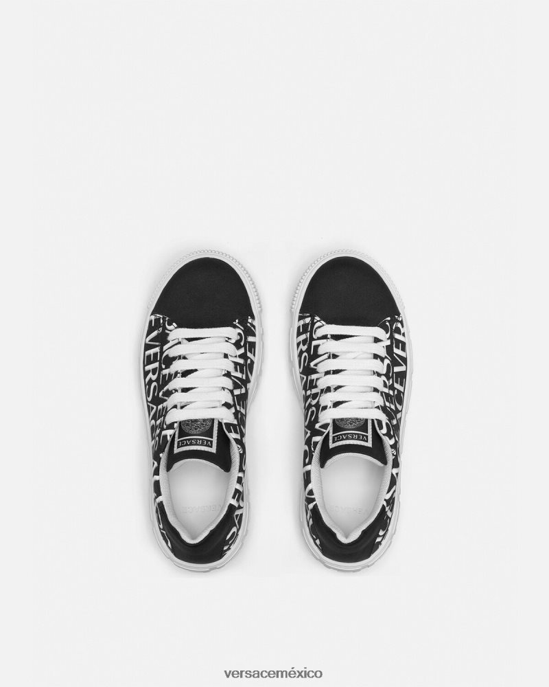 Versace zapatillas con greca en toda la prenda negro y estampado zapato niños 84626J2038
