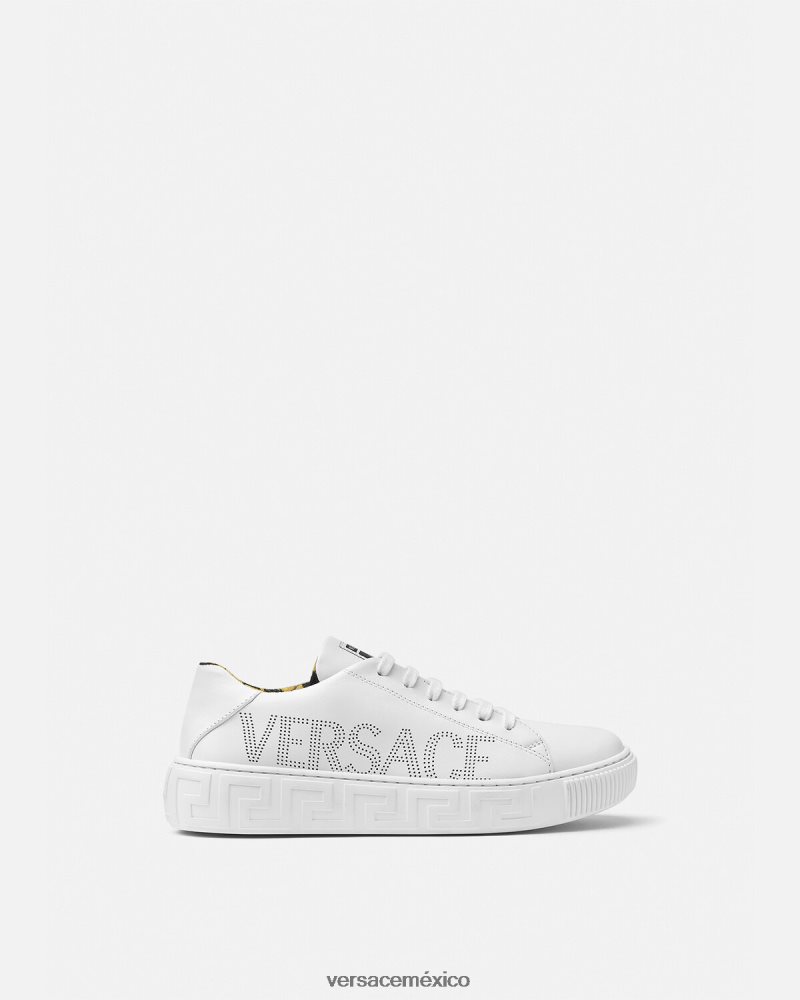Versace zapatillas con logo Greca blanco y estampado zapato niños 84626J2036