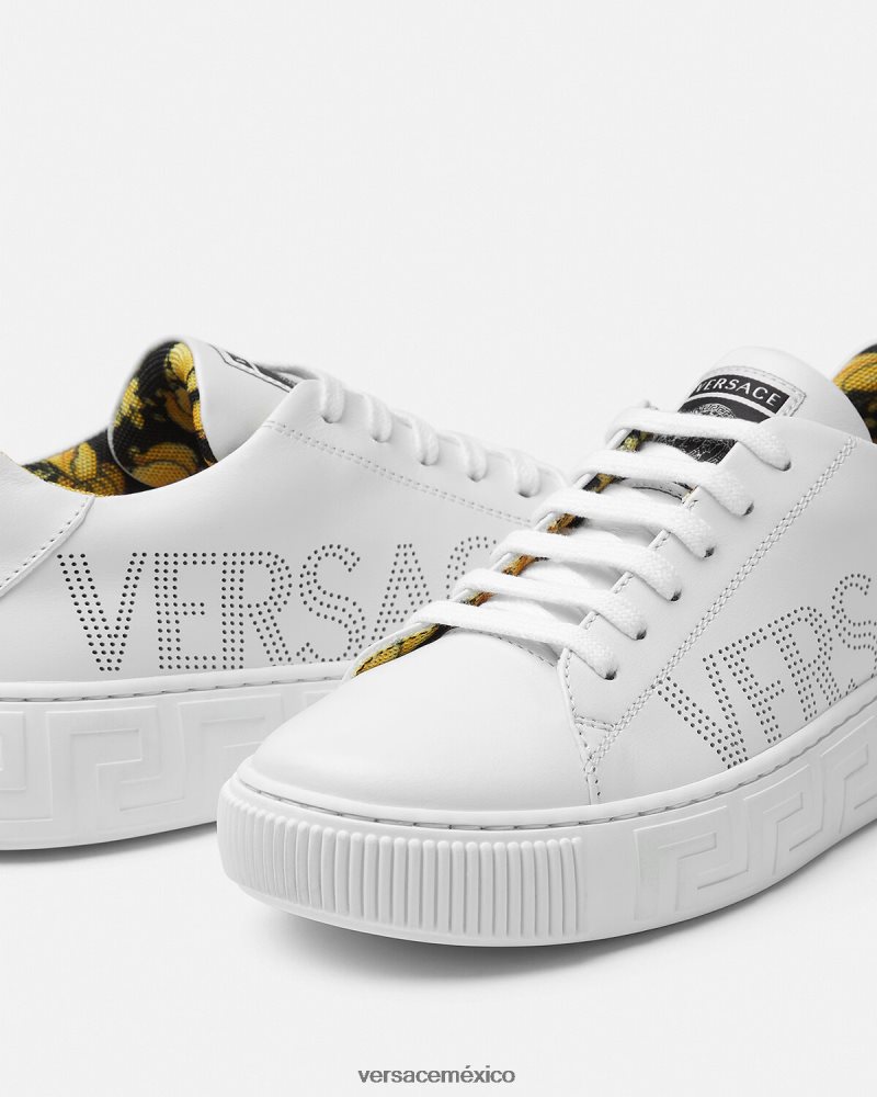 Versace zapatillas con logo Greca blanco y estampado zapato niños 84626J2036