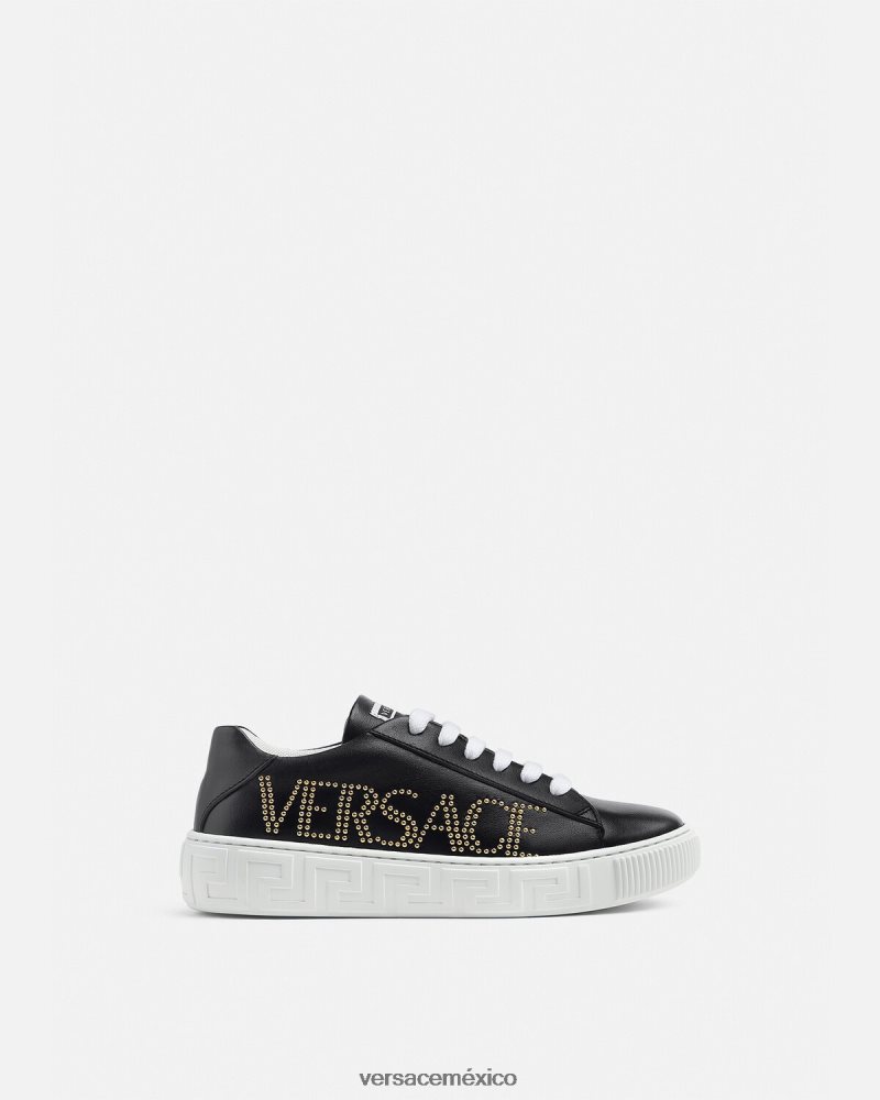 Versace zapatillas con logo Greca negro zapato niños 84626J2037