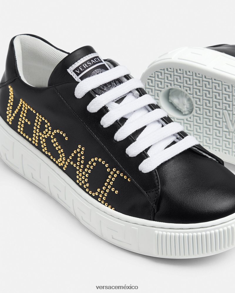 Versace zapatillas con logo Greca negro zapato niños 84626J2037