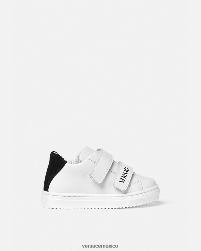 Versace zapatillas con logo para bebé blanco negro zapato niños 84626J1876