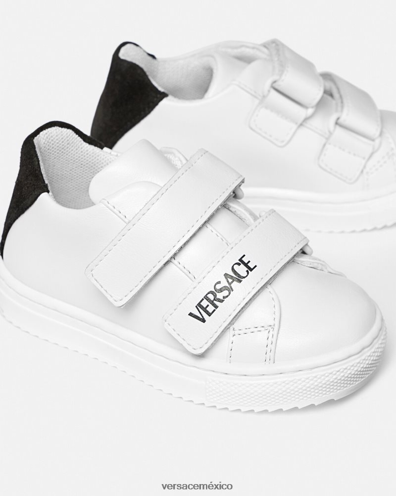Versace zapatillas con logo para bebé blanco negro zapato niños 84626J1876