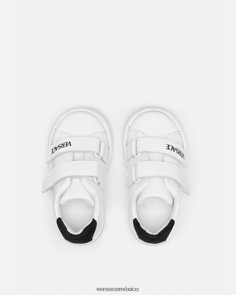Versace zapatillas con logo para bebé blanco negro zapato niños 84626J1876