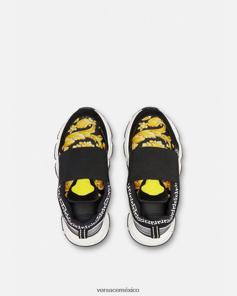 Versace zapatillas trigreca barroco negro y estampado zapato niños 84626J2051