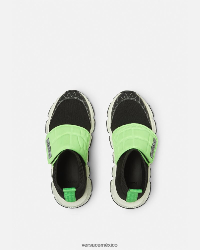 Versace zapatillas upcycled trigreca menta y negro zapato niños 84626J2053